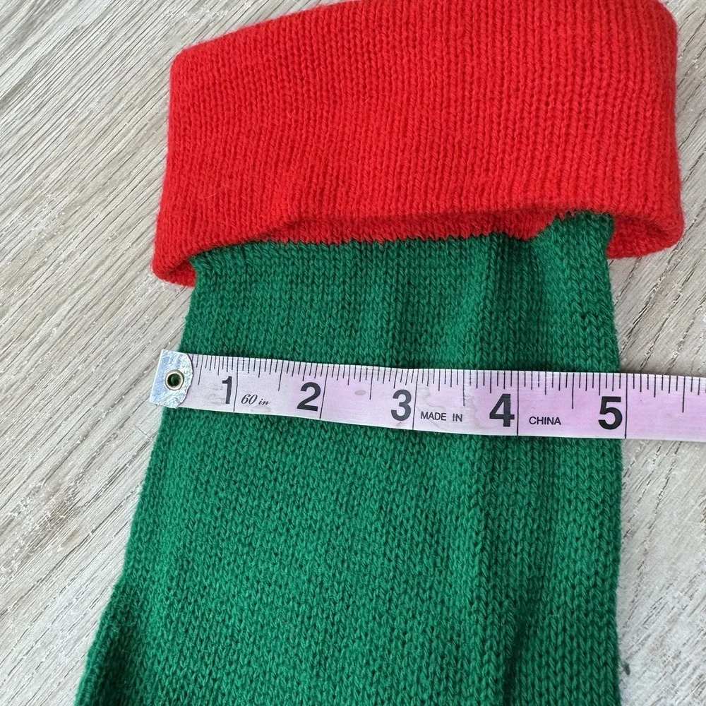 Green & Red‎ Knit Vintage Hanging Christmas Stocking 28